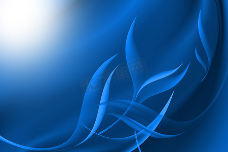 蓝色抽象曲线背景摄影照片_蓝色抽象曲线背景