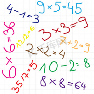 数学孩子摄影照片_数学方程背景。