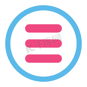 堆叠扁平的粉色和蓝色圆形光栅图标