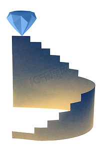 带楼梯和钻石的纸组合物
