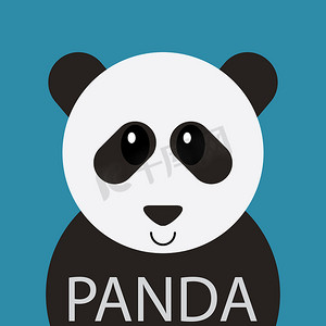 可爱的熊猫熊卡通平面图标头像