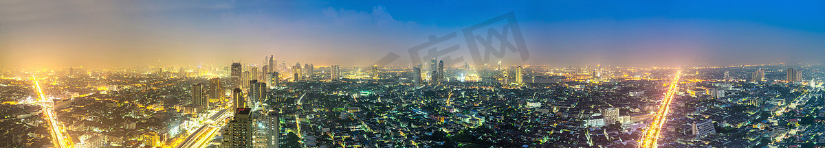 泰国夜景摄影照片_曼谷市夜景
