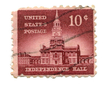 白色背景 10c 的美国邮票