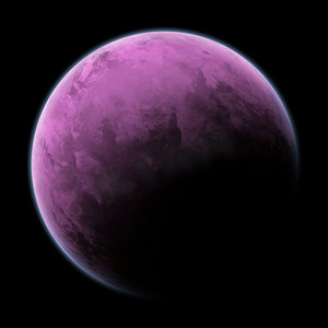 外太空中的一颗粉紫色星球