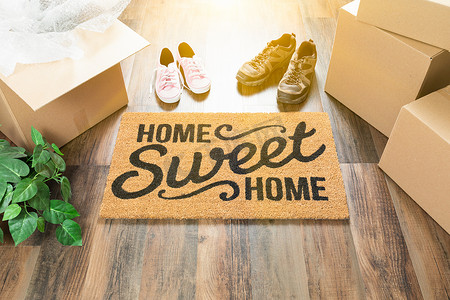 Home Sweet Home 欢迎垫、搬家箱、女鞋和男鞋