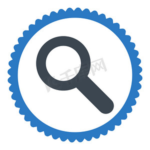 位置图标定位摄影照片_搜索扁平光滑的蓝色圆形邮票图标