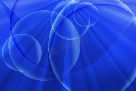 抽象线和圆圈蓝色背景