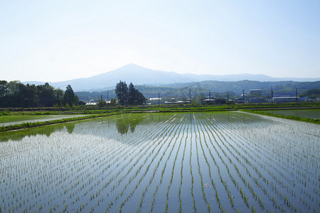 冰上山和田园风光