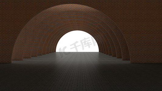 抽象隧道艺术设计的 3d 渲染