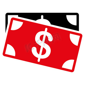 红钞票摄影照片_美元纸币图标