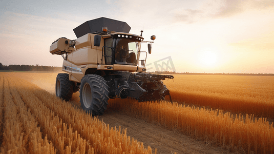 科技发展的农业机械插画