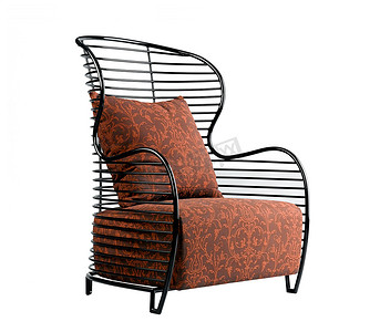 织物和金属钢扶手椅的现代奢华设计组合