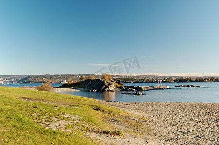 地平仪摄影照片_Bygdøy 的奥斯陆峡湾