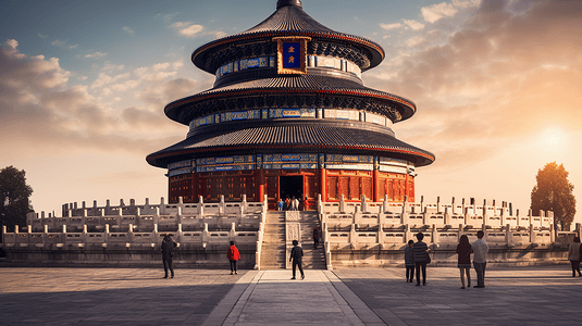 北京天坛公园城市风景景色