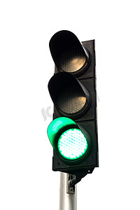 交通灯上的绿色。