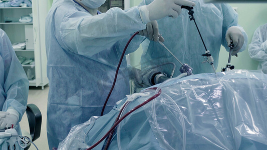外科手术摄影照片_腹部腹腔镜手术