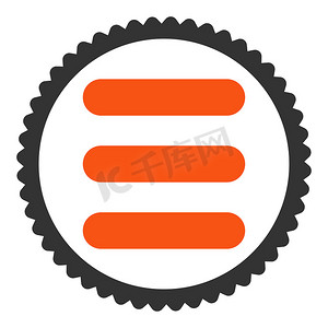 幻灯片图标摄影照片_堆叠扁平的橙色和灰色圆形邮票图标