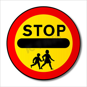 儿童交通摄影照片_停止儿童交通标志