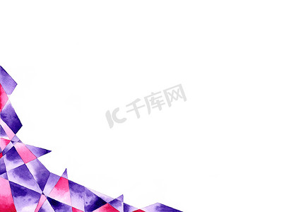 白色背景上的紫色和粉红色多边形抽象框架。