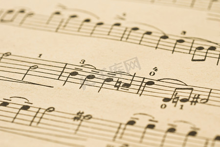 古典音乐元素摄影照片_古典音乐 - 乐谱上的笔记