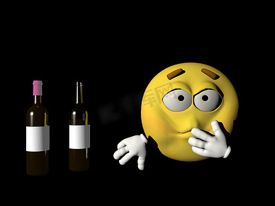 酒精的表情符号病人 — 3d 渲染
