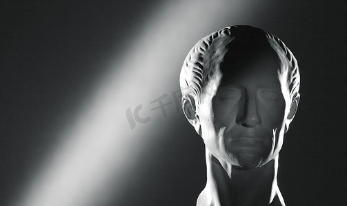 头像形状摄影照片_凯撒的石膏头像