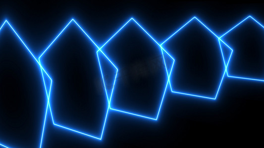 霓虹灯网格摄影照片_抽象霓虹灯 poligonal 背景。