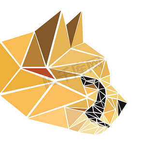多边形抽象几何三角形猎豹。