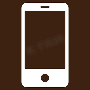 广州塔图标摄影照片_智能手机平面白色图标