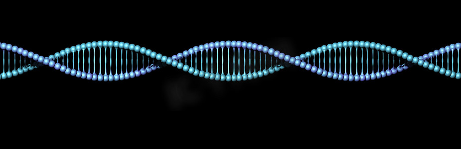在黑色的 DNA 螺旋
