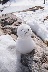 冬天手工雪人摄影照片_快乐雪人，Nordkette，Karwendel 自然公园