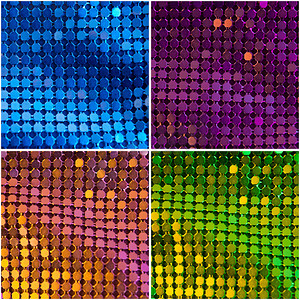 亮粉色、蓝色、绿色和黄色亮片