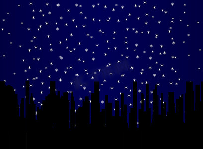 矢量星空摄影照片_星夜城市景观