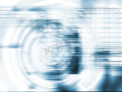 科技蓝色线条背景摄影照片_抽象背景三维技术概念。