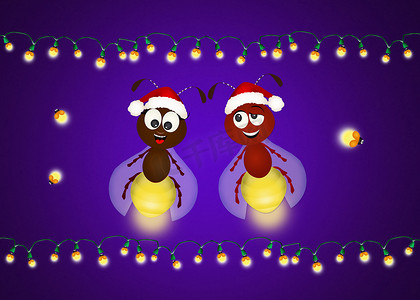 萤火虫庆祝圣诞节