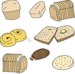 各种面包和面包卷