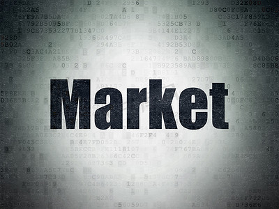 营销理念： 数字数据论文背景上的市场