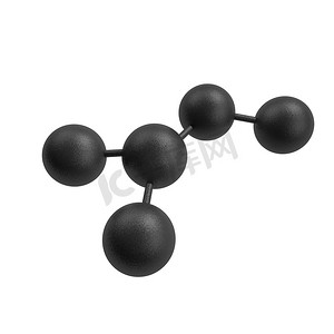 3Drendering 抽象黑色纹理分子或科学原子