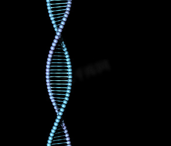 在黑色的 DNA 螺旋