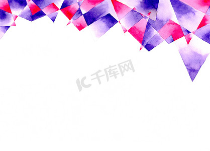 创新创意海报摄影照片_白色背景上的紫色和粉红色多边形抽象框架。