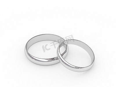 铂金或银质结婚戒指