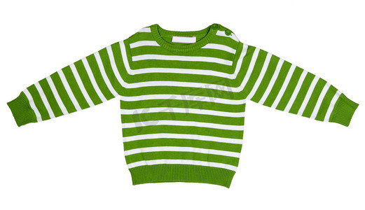 儿童绿色条纹毛衣