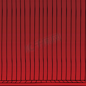 红色窗帘卡通