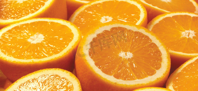 橙片柑橘类水果的抽象背景