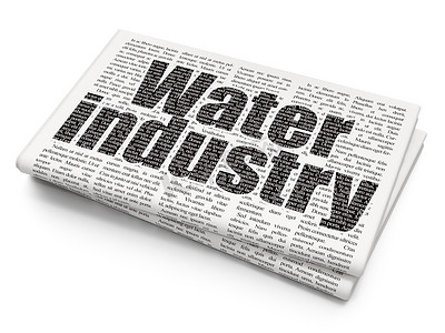 制造理念： 报纸背景上的水工业
