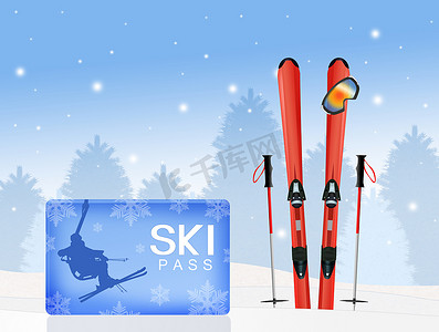 冬天的滑雪通行证