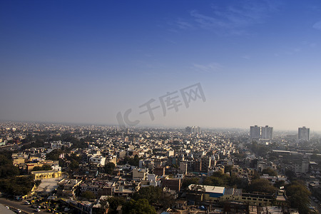 印度德里城市景观的鸟瞰图