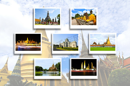 文化旅游封面摄影照片_泰国旅游背景概念