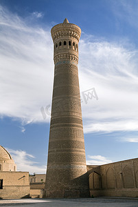 po摄影照片_Po-i-Kalyan 尖塔，布哈拉，乌兹别克斯坦