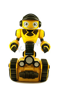 儿童玩具-履带轮上的黄色机器人